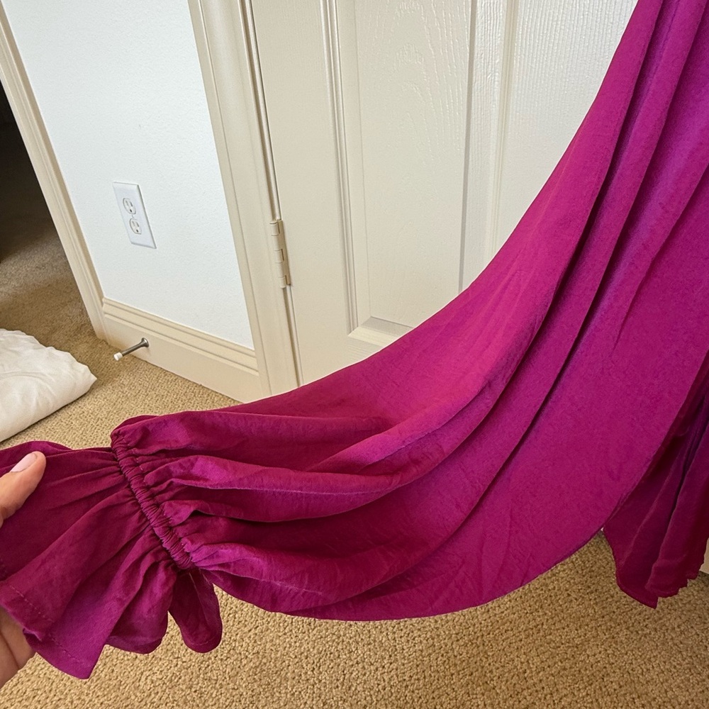 Glam Fuchsia Ruffled Blouse - Picture 3 of 4